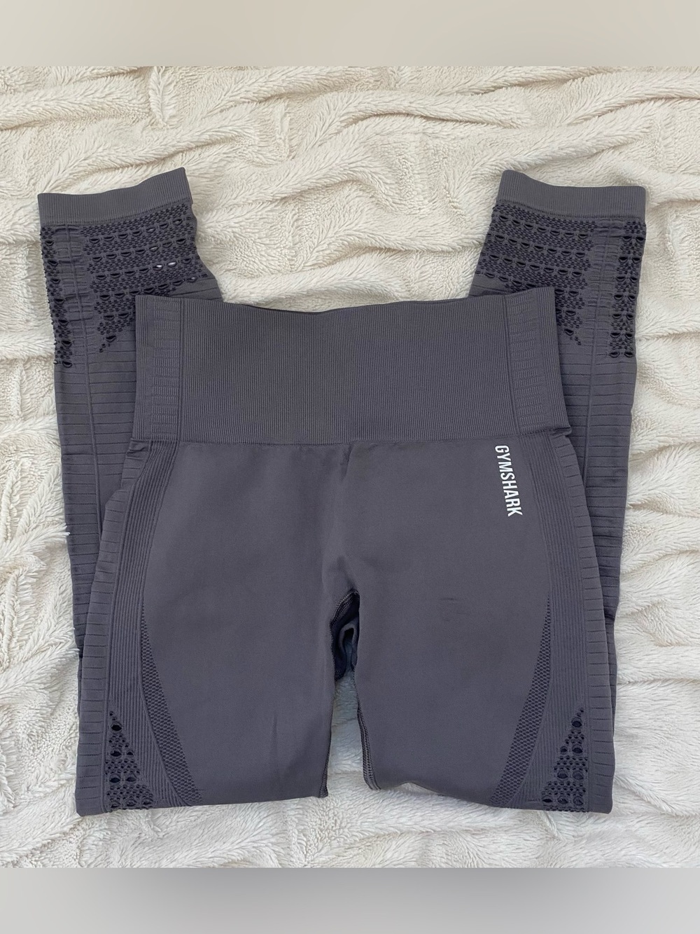 Gymshark Energy+ Seamless Leggings dark grey mesh Sz M